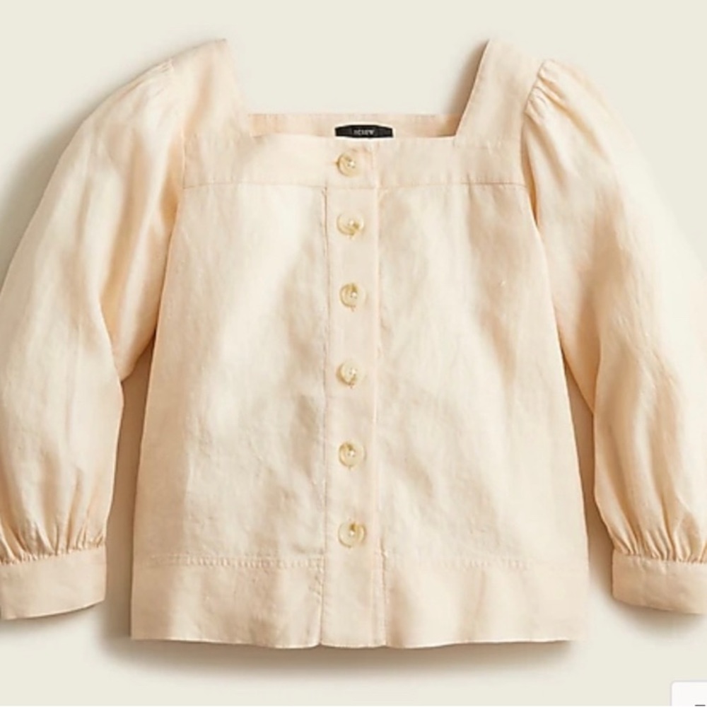 I crew square neck linen shirt
